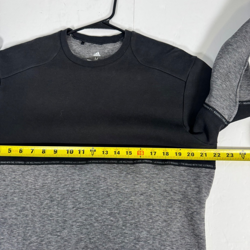 Adidas Adicross Sweatshirt Mens Medium Black Grey Colorblock Crewneck - Picture 11 of 11